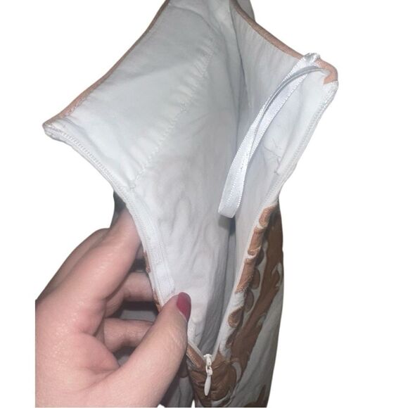 LACE the Label White Brown Cotton Cutout Skirt Size Small - Picture 2 of 7